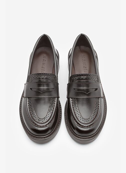 Kadın Loafer Makosen Desenli Günlük Ayakkabı Tornus Kahve - Görsel 8