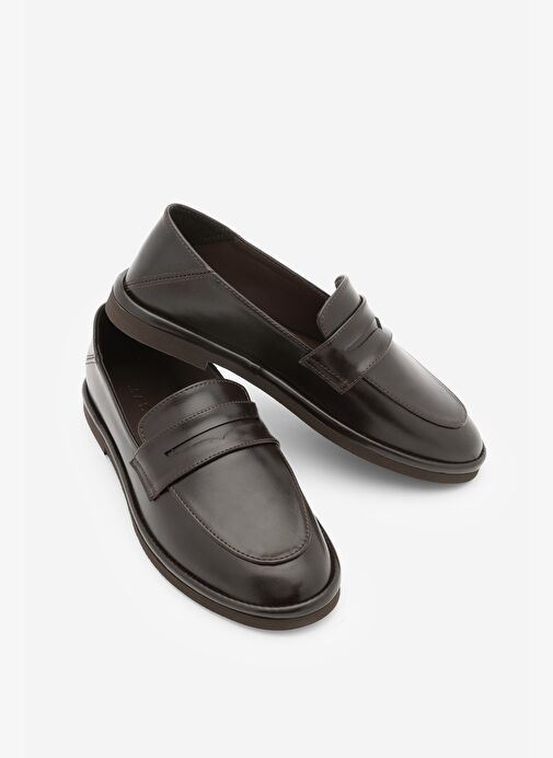 Kadın Loafer Düz Taban Makosen Günlük Ayakkabı Riston Kahve - Görsel 2