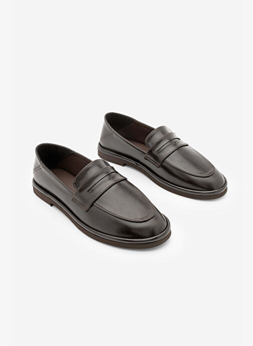 Kadın Loafer Düz Taban Makosen Günlük Ayakkabı Riston Kahve - Görsel 6