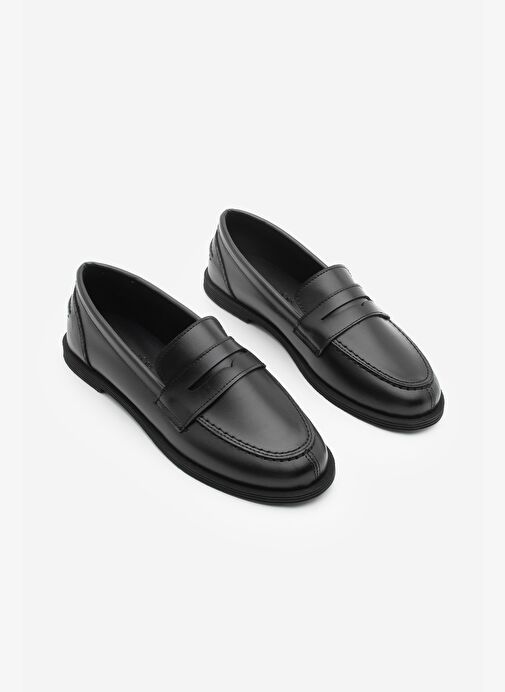 Kadın Loafer Düz Taban Makosen Günlük Ayakkabı Benif Siyah - Görsel 9