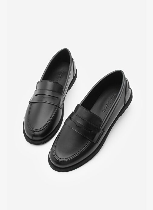 Kadın Loafer Düz Taban Makosen Günlük Ayakkabı Benif Siyah - Görsel 2