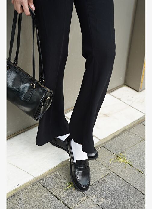 Kadın Loafer Düz Taban Makosen Günlük Ayakkabı Benif Siyah - Görsel 7