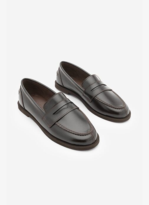 Kadın Loafer Düz Taban Makosen Günlük Ayakkabı Benif Kahve - Görsel 2