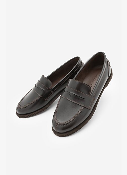 Kadın Loafer Düz Taban Makosen Günlük Ayakkabı Benif Kahve - Görsel 9