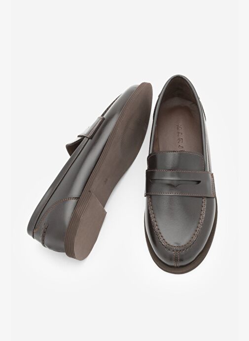 Kadın Loafer Düz Taban Makosen Günlük Ayakkabı Benif Kahve - Görsel 8