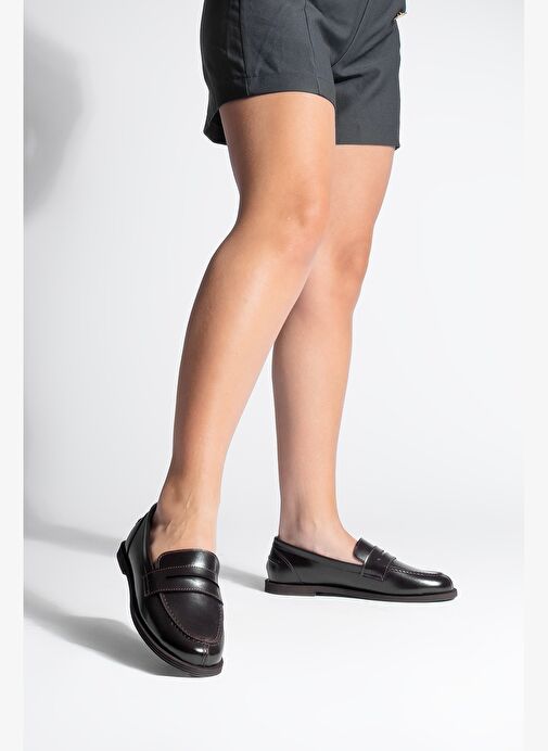 Kadın Loafer Düz Taban Makosen Günlük Ayakkabı Benif Kahve - Görsel 3