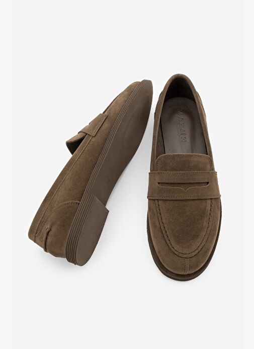 Kadın Loafer Düz Taban Makosen Günlük Ayakkabı Benif Kahve Süet - Görsel 6