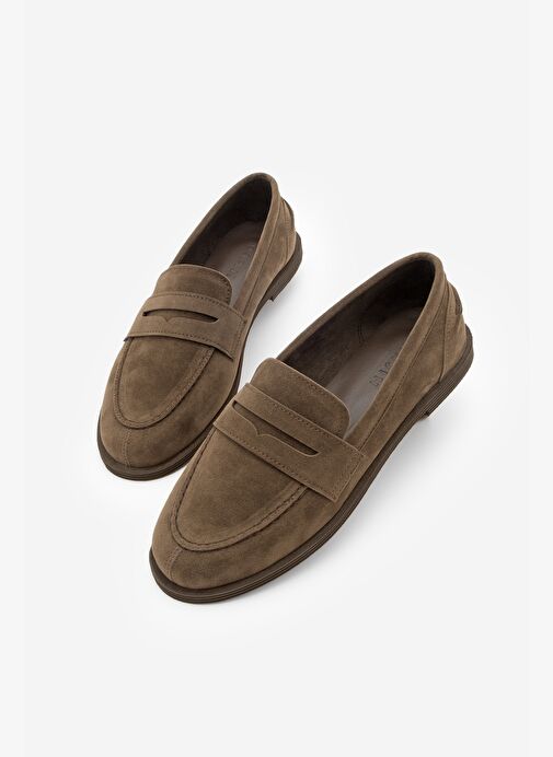 Kadın Loafer Düz Taban Makosen Günlük Ayakkabı Benif Kahve Süet - Görsel 2