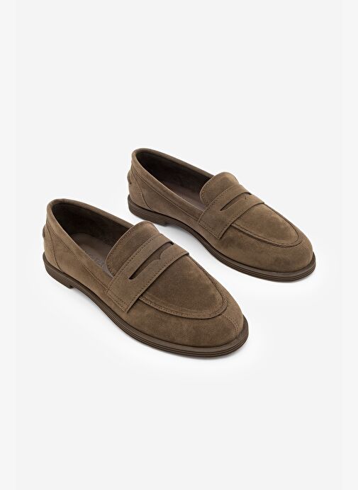 Kadın Loafer Düz Taban Makosen Günlük Ayakkabı Benif Kahve Süet - Görsel 4