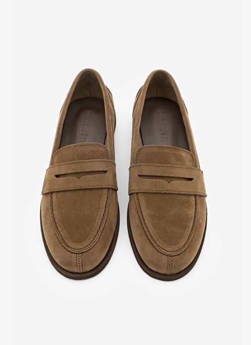 Kadın Loafer Düz Taban Makosen Günlük Ayakkabı Benif Taba Süet - Görsel 7