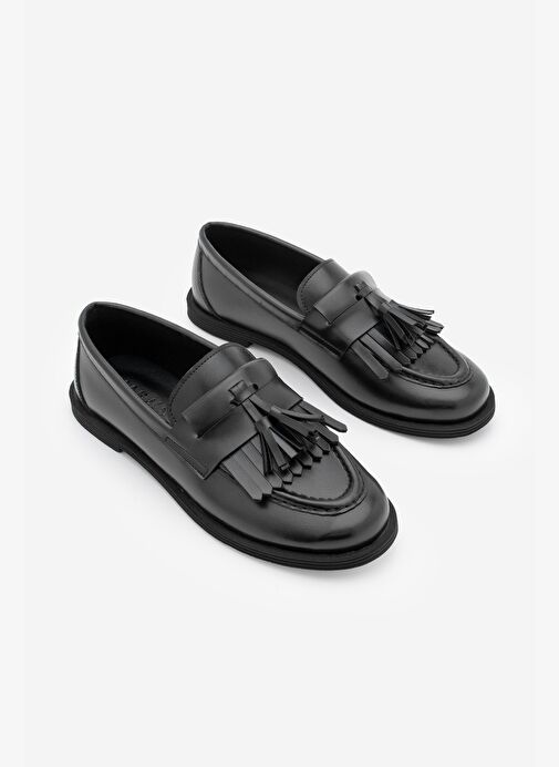 Kadın Loafer Püsküllü Günlük Ayakkabı Petlin Siyah - Görsel 5