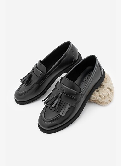 Kadın Loafer Püsküllü Günlük Ayakkabı Petlin Siyah - Görsel 2
