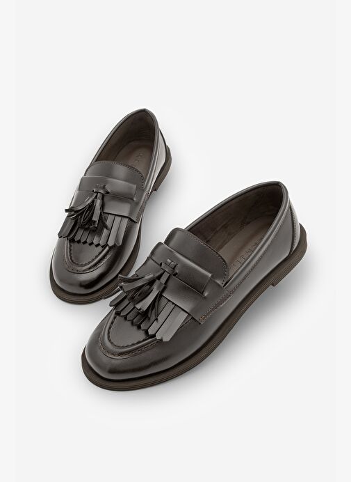Kadın Loafer Püsküllü Günlük Ayakkabı Petlin Kahve - Görsel 2