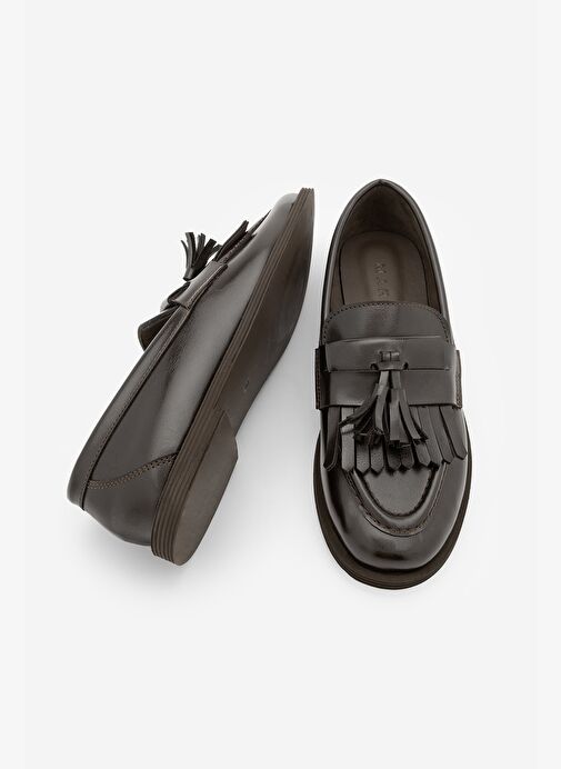 Kadın Loafer Püsküllü Günlük Ayakkabı Petlin Kahve - Görsel 9
