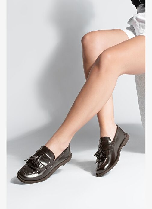 Kadın Loafer Püsküllü Günlük Ayakkabı Petlin Kahve - Görsel 5