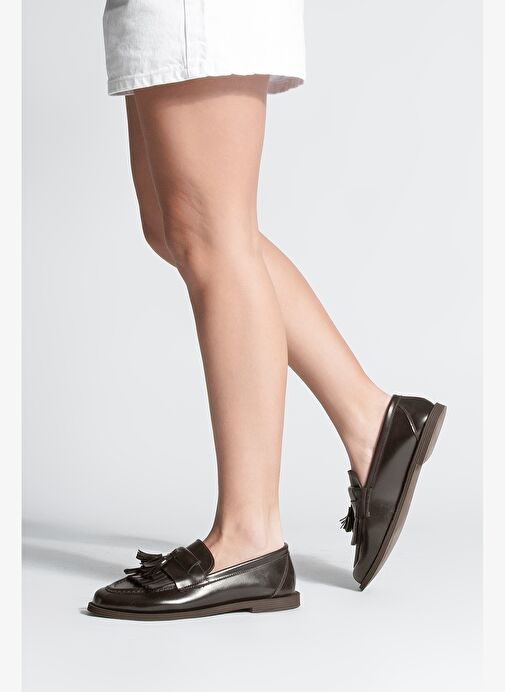 Kadın Loafer Püsküllü Günlük Ayakkabı Petlin Kahve - Görsel 7