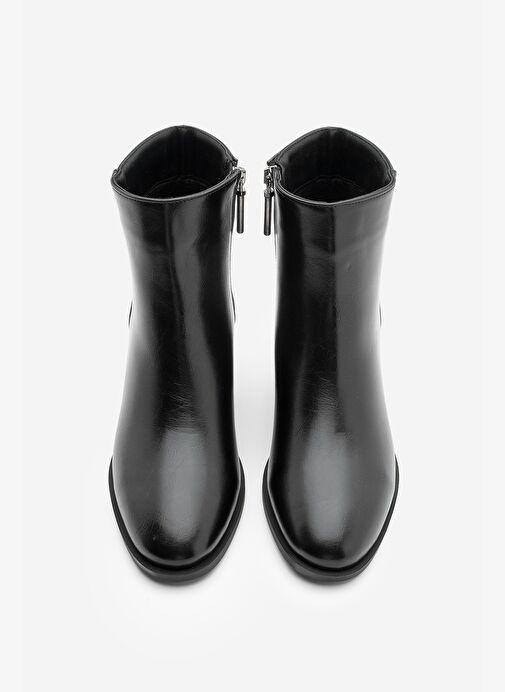 Kadın Metal Ökçe Kalın Topuklu Bot Lumbi Siyah - Görsel 9