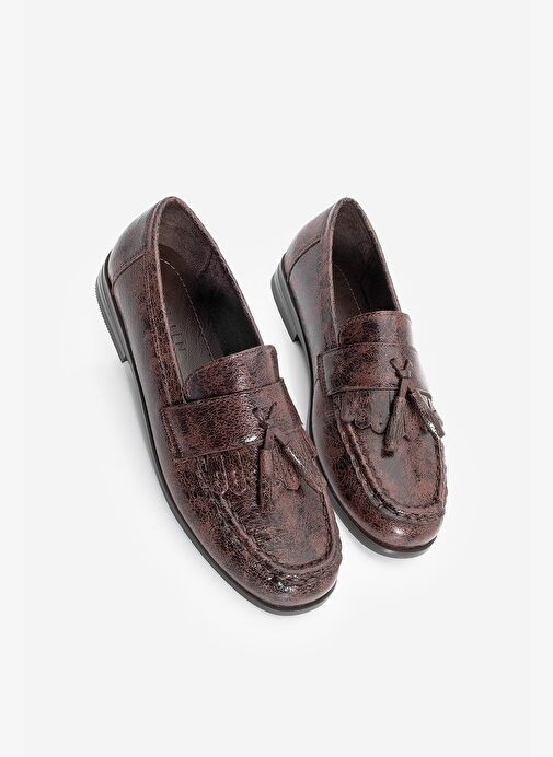 Kadın Loafer Püsküllü Günlük Ayakkabı Loriza Kahve - Görsel 2