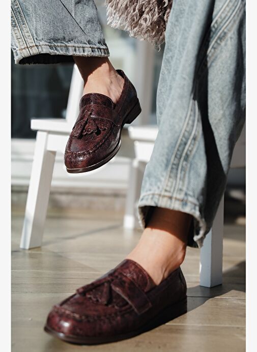 Kadın Loafer Püsküllü Günlük Ayakkabı Loriza Kahve - Görsel 3