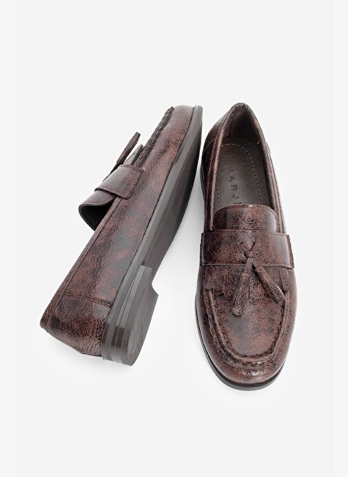 Kadın Loafer Püsküllü Günlük Ayakkabı Loriza Kahve - Görsel 9