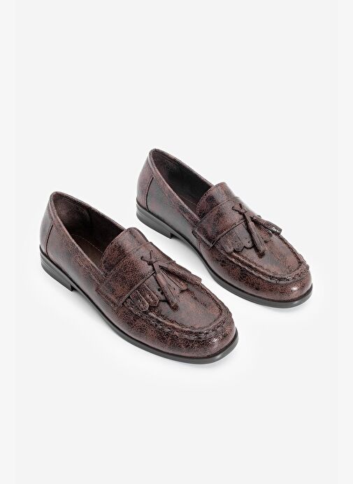 Kadın Loafer Püsküllü Günlük Ayakkabı Loriza Kahve - Görsel 6