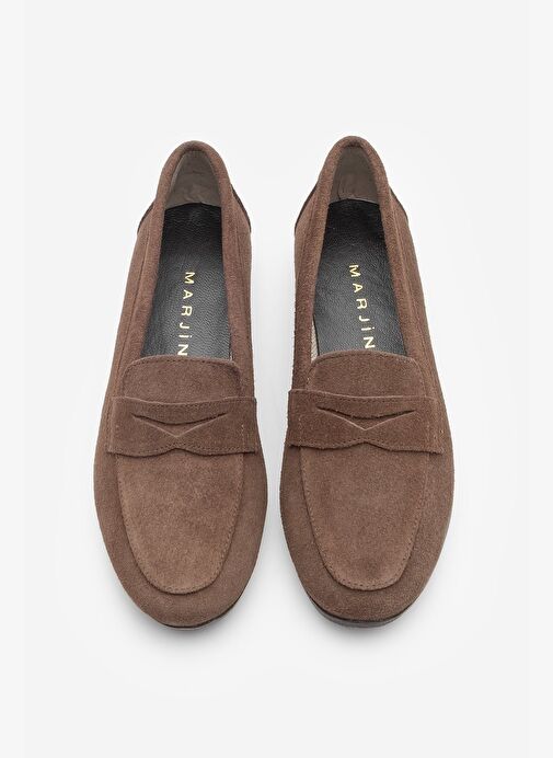 Kadın Hakiki Deri Loafer Günlük Ayakkabı Rosme Kahve Süet - Görsel 8