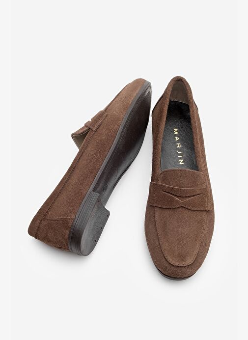 Kadın Hakiki Deri Loafer Günlük Ayakkabı Rosme Kahve Süet - Görsel 9