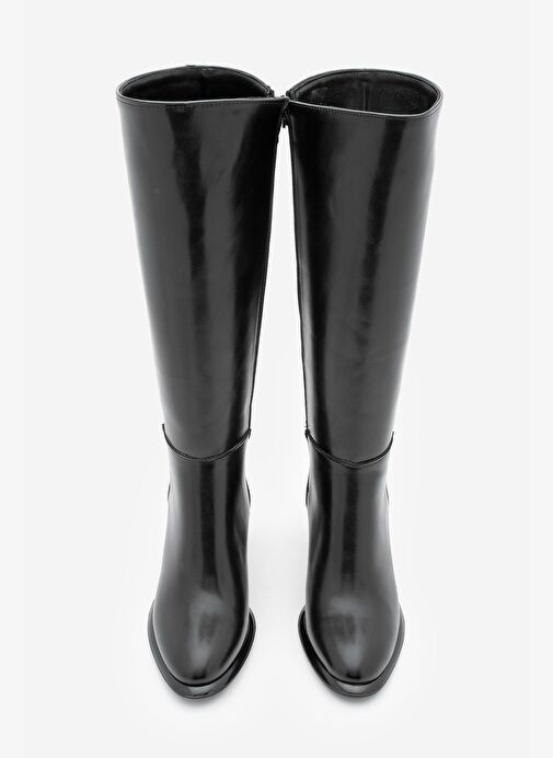 Kadın Fermuarlı Kalın Topuklu Çizme Lovet Siyah - Görsel 8