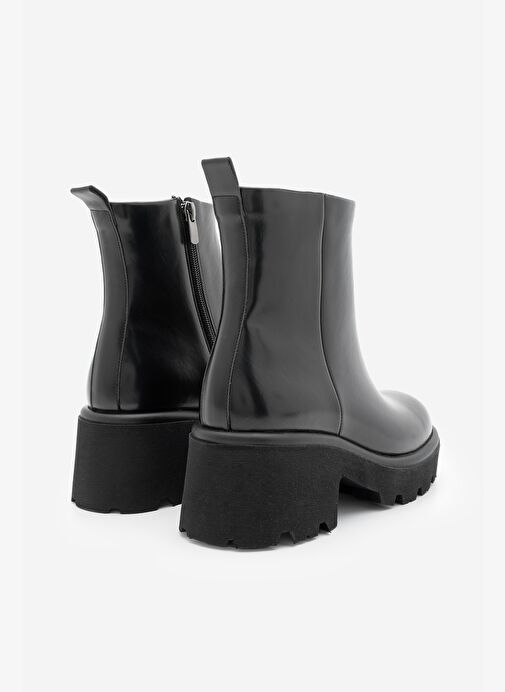 Kadın Fermuarlı Kalın Tırtıklı Taban Günlük Bot Finto Siyah - Görsel 9