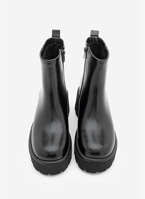 Kadın Fermuarlı Kalın Tırtıklı Taban Günlük Bot Finto Siyah - Görsel 6