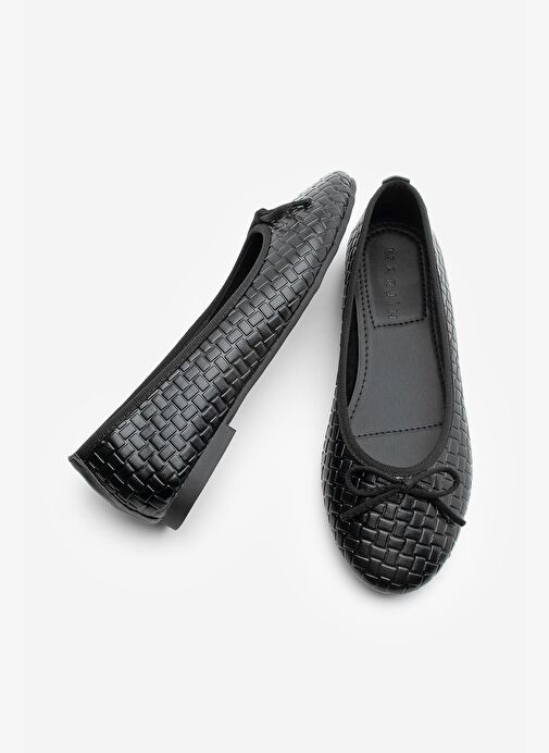 Kadın Fiyonk Detaylı Günlük Babet Monit Siyah - Görsel 6