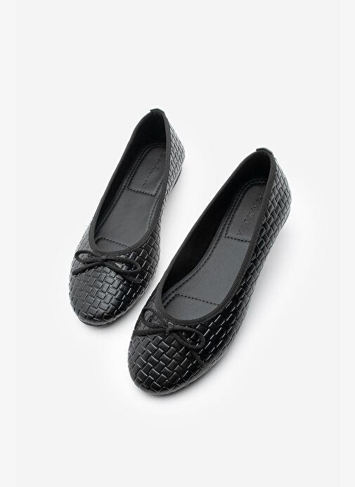 Kadın Fiyonk Detaylı Günlük Babet Monit Siyah - Görsel 3