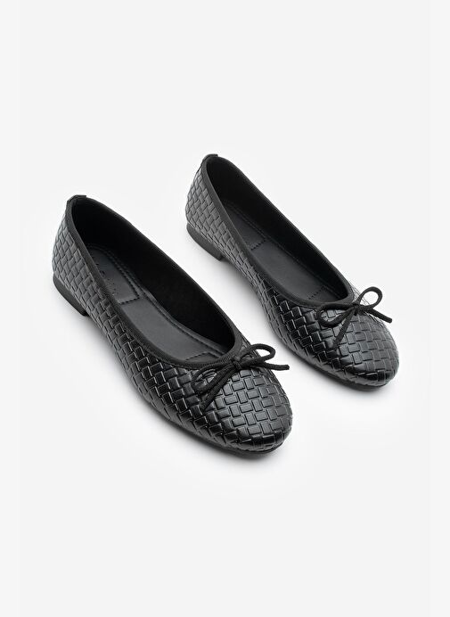 Kadın Fiyonk Detaylı Günlük Babet Monit Siyah - Görsel 4