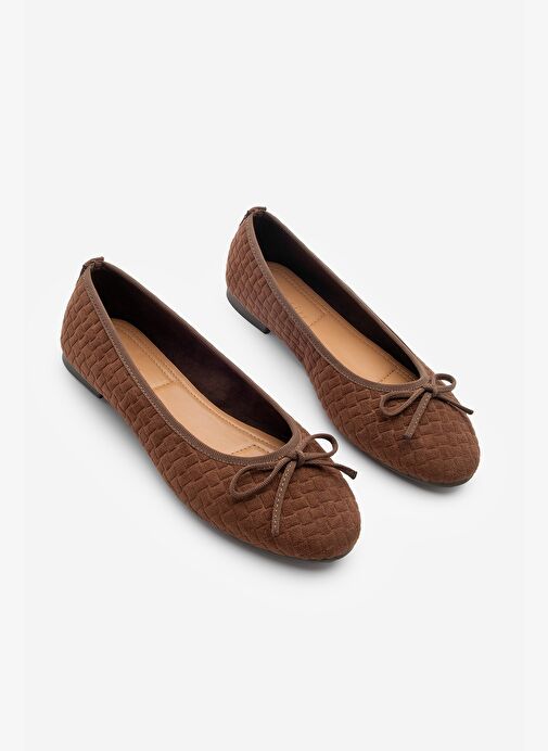 Kadın Fiyonk Detaylı Günlük Babet Monit Kahve Süet - Görsel 6