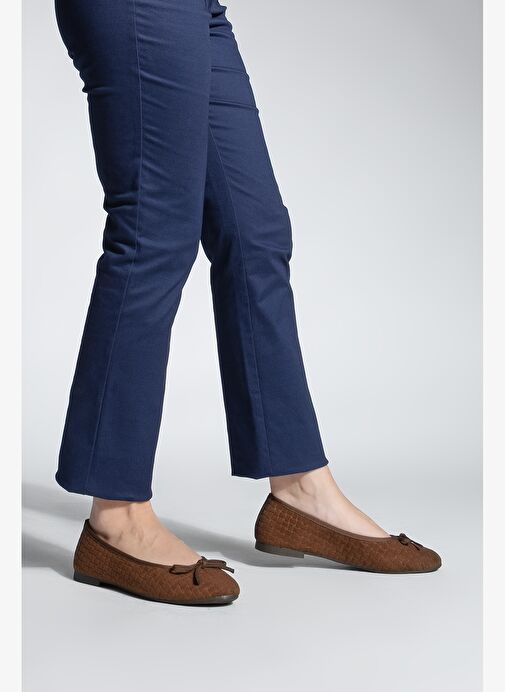 Kadın Fiyonk Detaylı Günlük Babet Monit Kahve Süet - Görsel 5