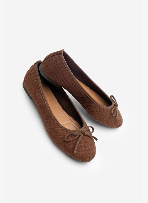 Kadın Fiyonk Detaylı Günlük Babet Monit Kahve Süet - Görsel 3