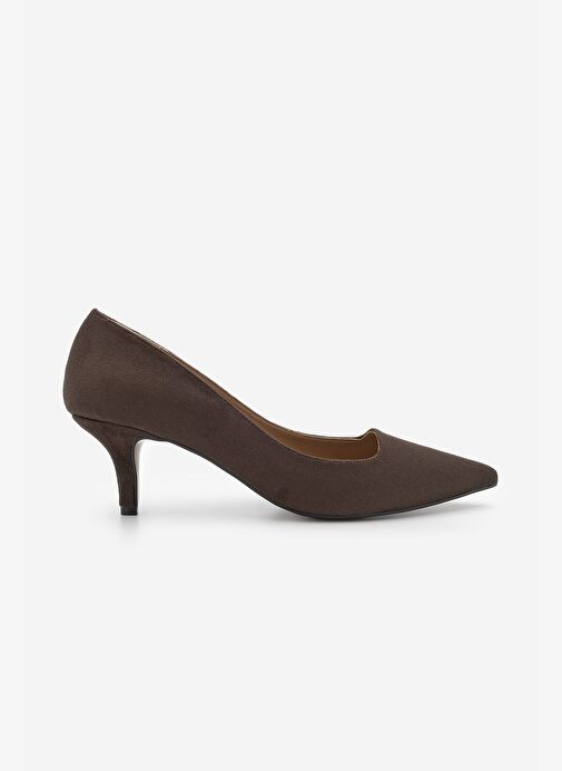 Kadın Stiletto Sivri Burun İnce Topuklu Ayakkabı Loresta Kahve Süet - Görsel 4