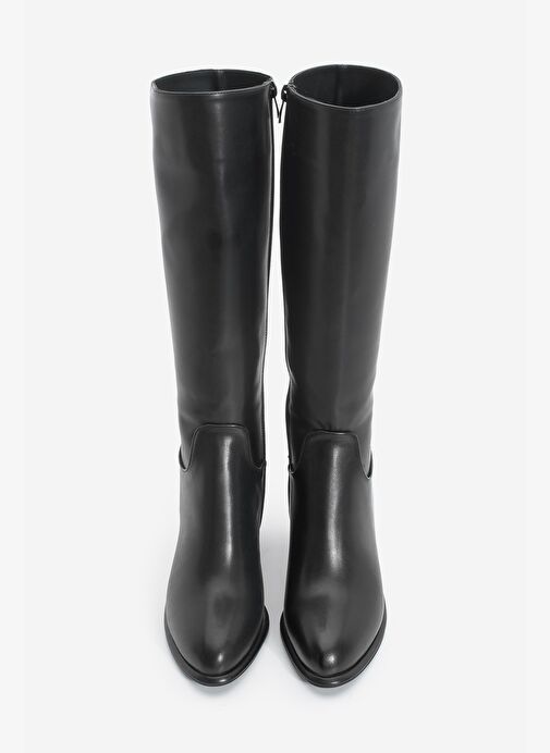 Kadın Kalın Topuklu Sıcak Astar Topuklu Çizme Socite Siyah - Görsel 9