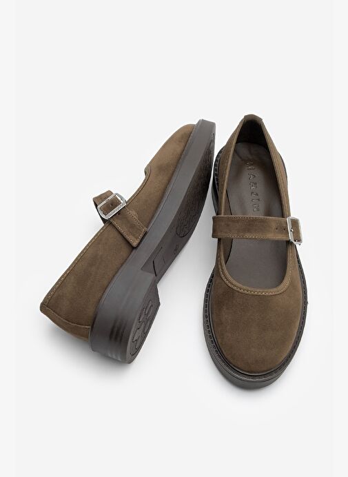 Kadın Loafer Bantlı Günlük Ayakkabı Norgi Kahve Süet - Görsel 6
