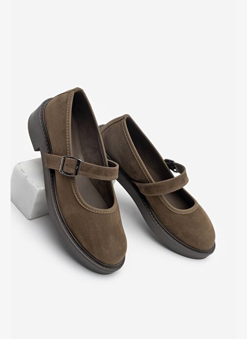 Kadın Loafer Bantlı Günlük Ayakkabı Norgi Kahve Süet - Görsel 2