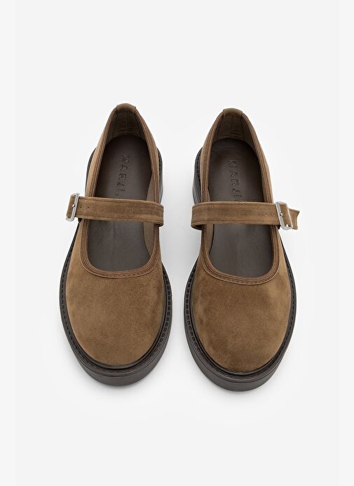 Kadın Loafer Bantlı Günlük Ayakkabı Norgi Taba Süet - Görsel 5