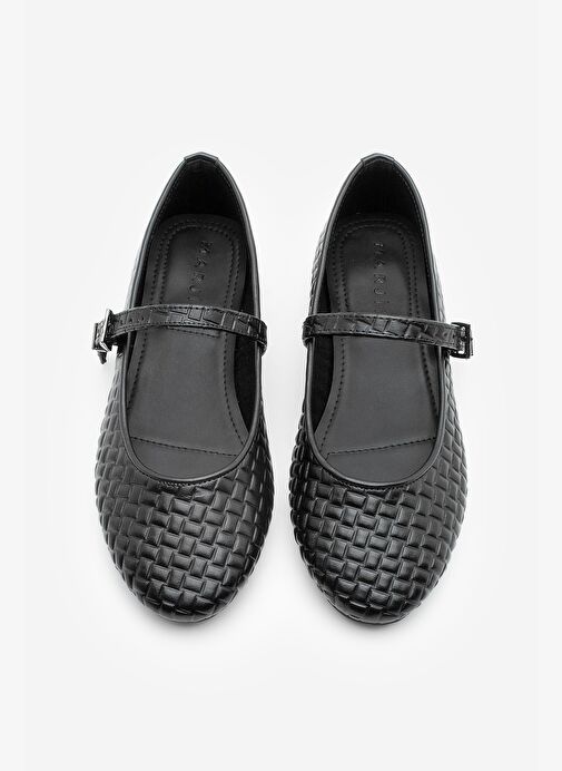 Kadın Desenli Bantlı Günlük Babet Afira Siyah - Görsel 5