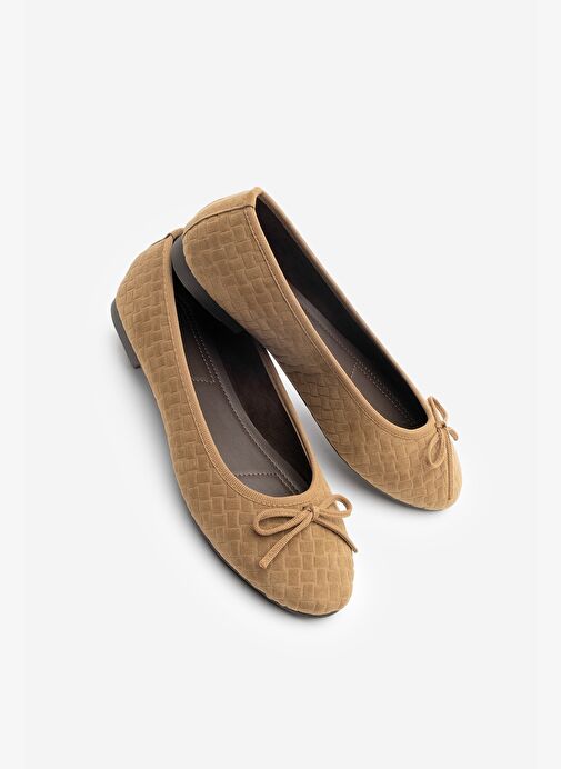 Kadın Fiyonk Detaylı Günlük Babet Monit Taba Süet - Görsel 2