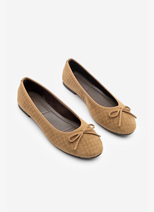 Kadın Fiyonk Detaylı Günlük Babet Monit Taba Süet - Görsel 6