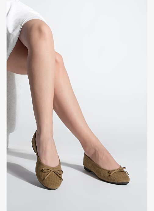 Kadın Fiyonk Detaylı Günlük Babet Monit Taba Süet - Görsel 7