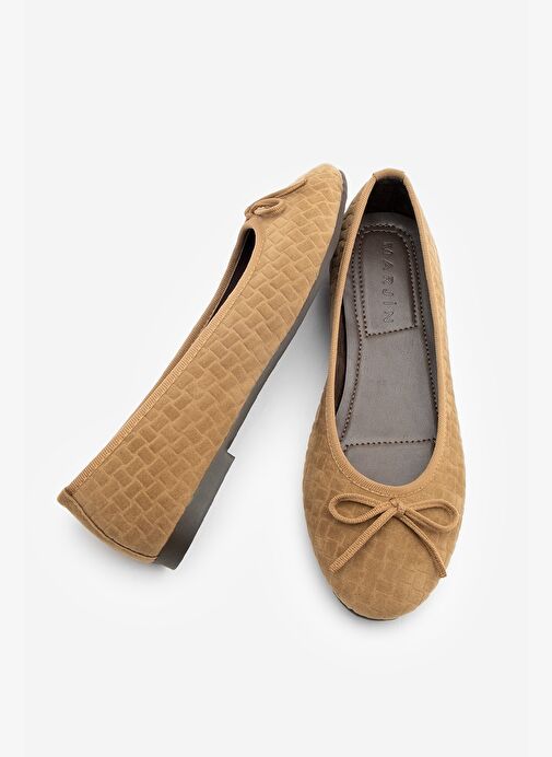 Kadın Fiyonk Detaylı Günlük Babet Monit Taba Süet - Görsel 9