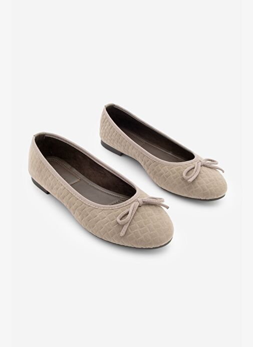 Kadın Fiyonk Detaylı Günlük Babet Monit Vizon Süet - Görsel 3