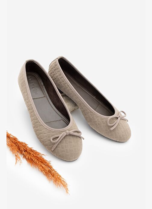 Kadın Fiyonk Detaylı Günlük Babet Monit Vizon Süet - Görsel 4