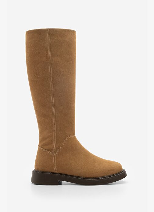 Kadın Günlük Binici Çizme Zunet Taba Süet - Görsel 4