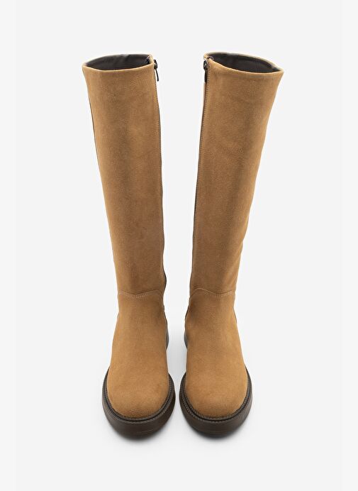 Kadın Günlük Binici Çizme Zunet Taba Süet - Görsel 5